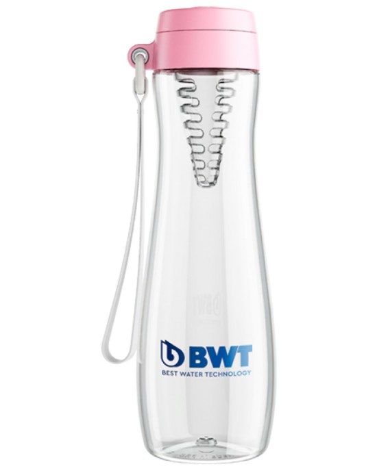Sticla BWT Tritan™ cu infuzor fructe, capac roz